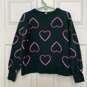 GAP kids/green heart sweater/size S